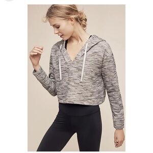 Anthropologie Hoodie XS SATURDAY SUNDAY Cropped REHEARSAL Top Shirt Workout NWT